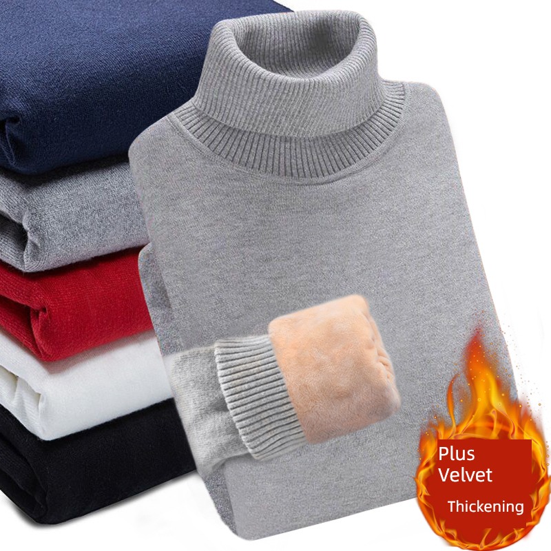 Plush Undershirt Autumn and winter Inner lap High collar sweater