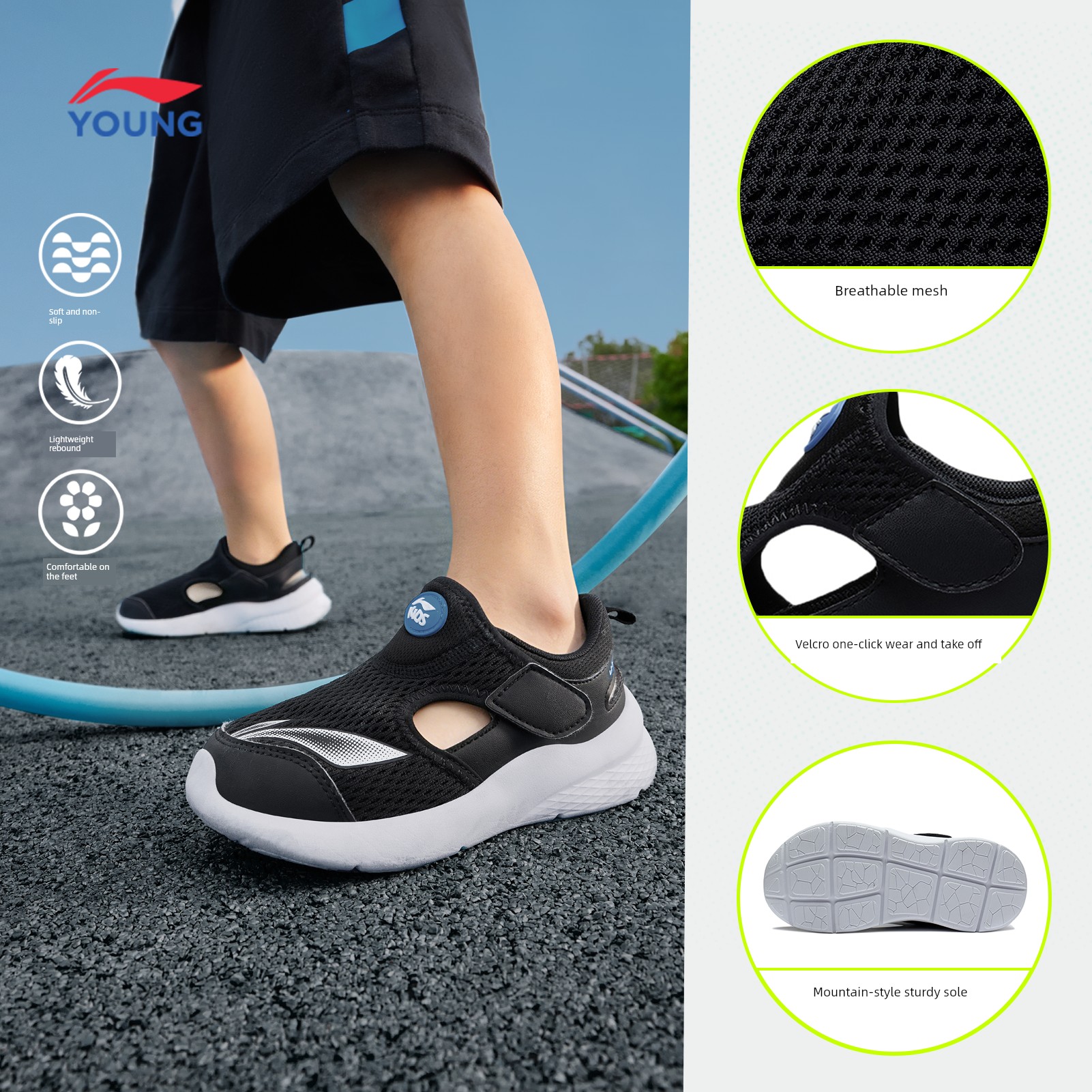 Li Ning Children's Summer Women's Mesh Breathable Sports Sandals — 3