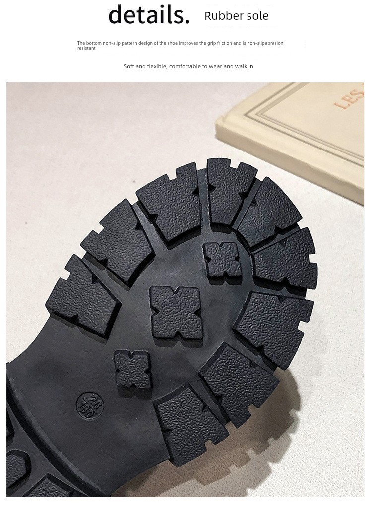 Black Leather Shoes for Girls, Academy Style, Suitable for Pairing with Skirts, Soft-Soled Performance Shoes, Thick-Soled Height-Increasing Summer Shoes — 7