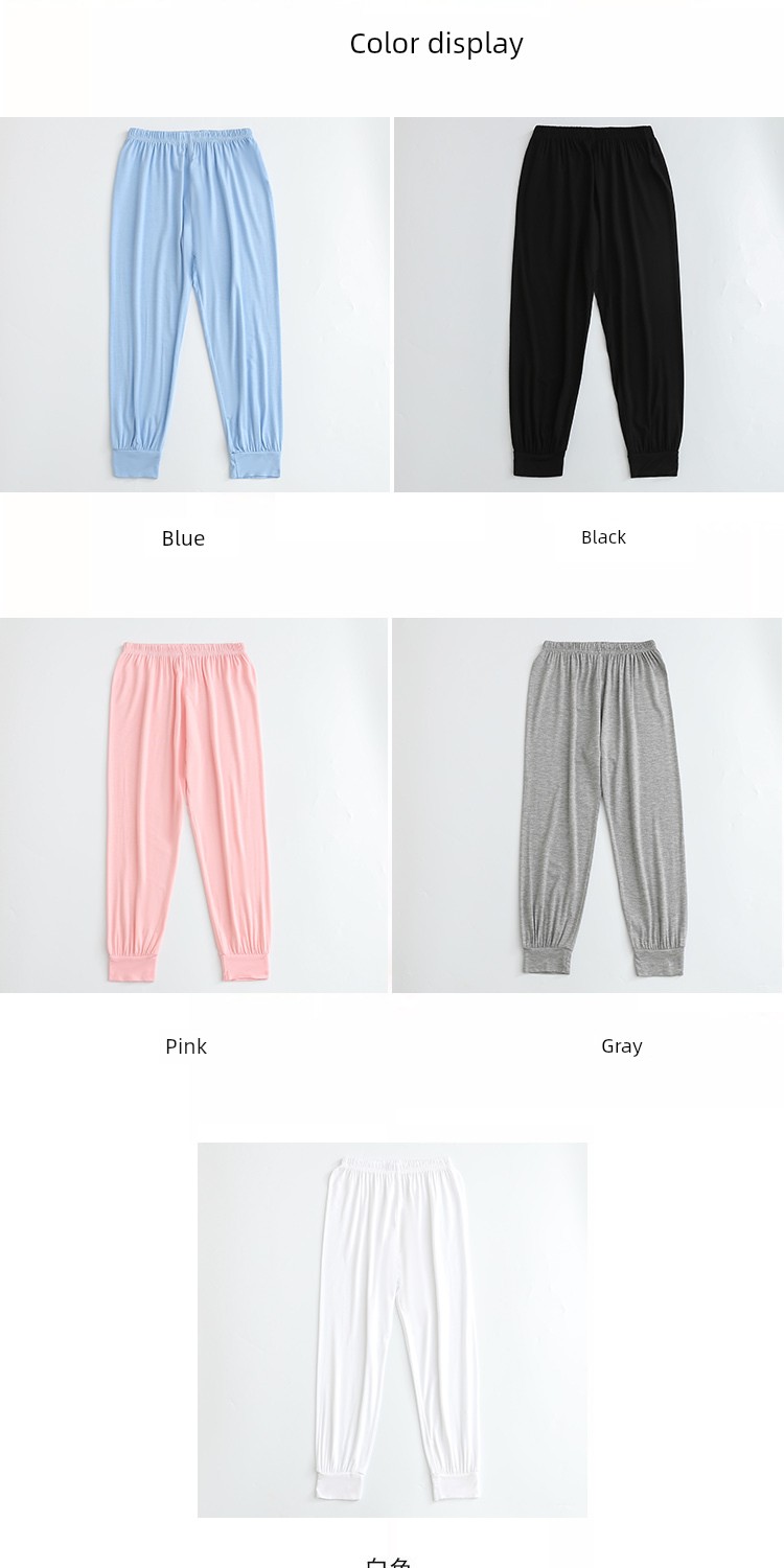 Kids Summer Mosquito Repelling Pants Boy Girl Modal Casual Pants Children's Home Pants Pure Color Baggy Pajama Pants — 7