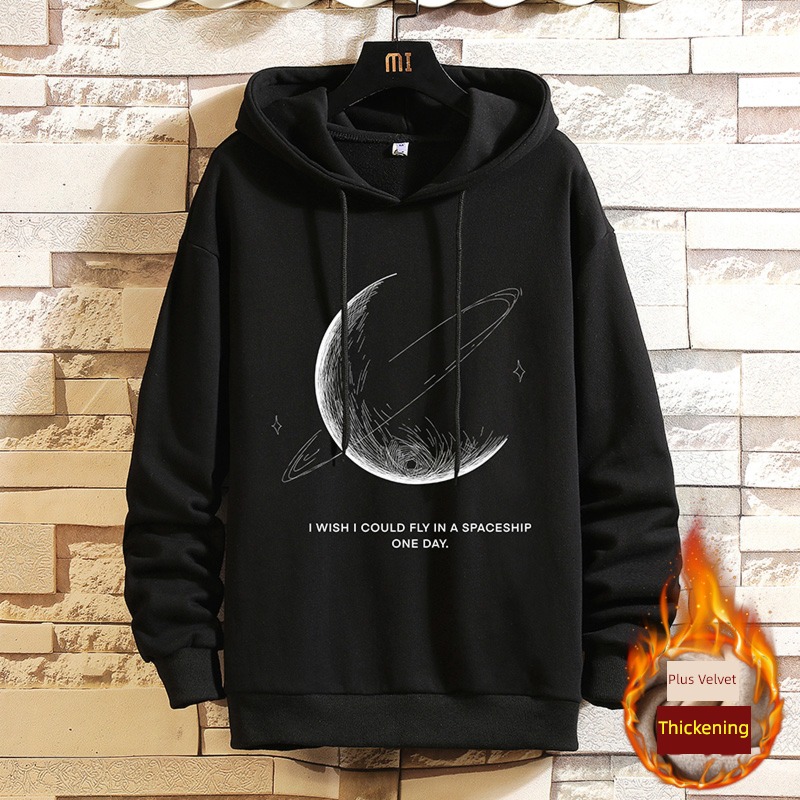 Autumn and winter trend Condom Plush thickening Hooded Sweater