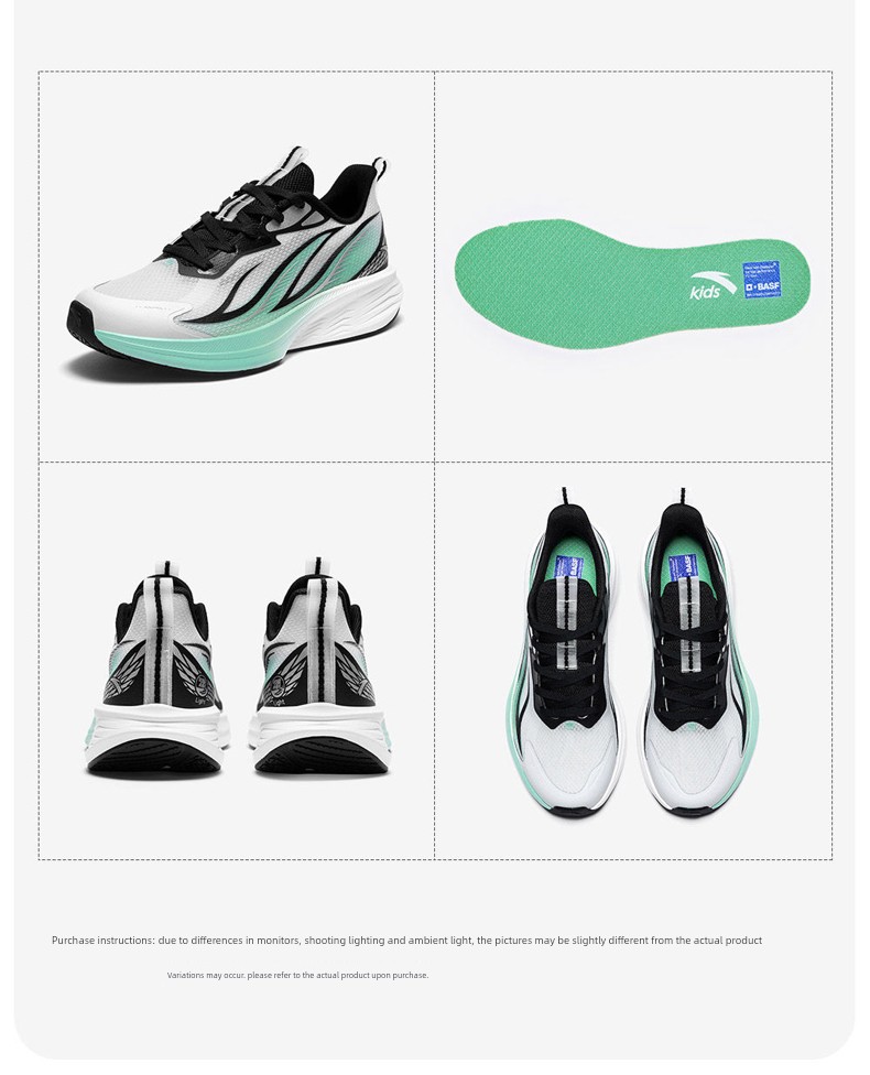 Anta Children's Hydrogen Running 3 Running Shoes 2026 Autumn New Running Sports Shoes for Students and Older Children Breathable Mesh — 19