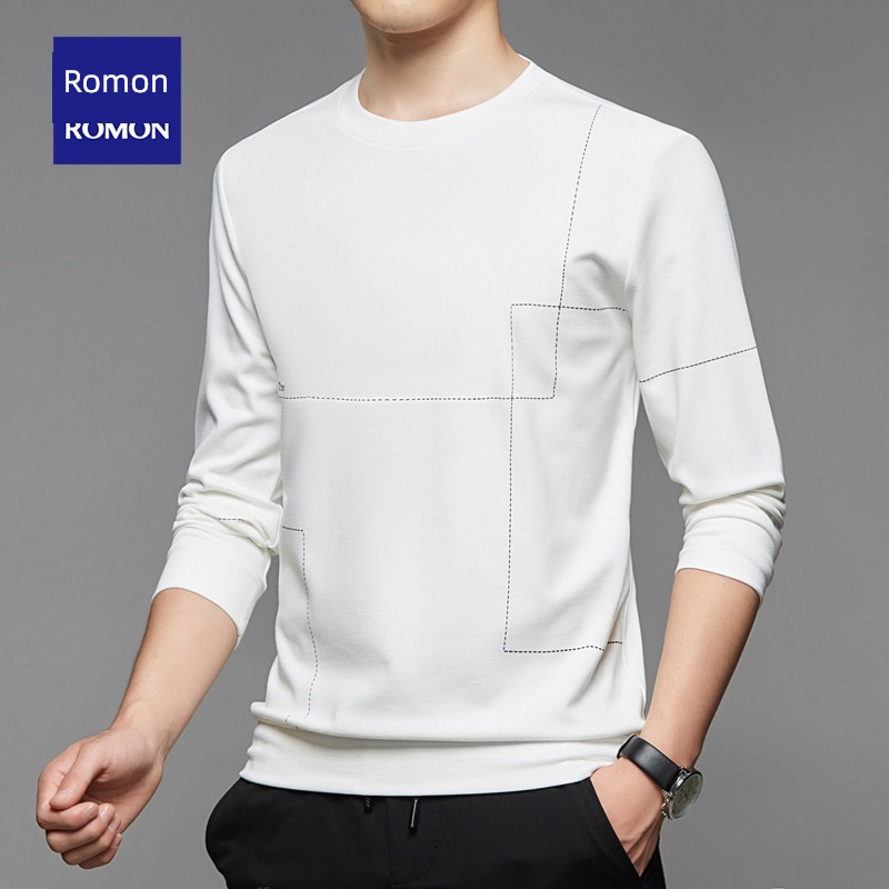 man Low collar jacket Plush leisure time Long sleeve T-shirt