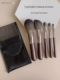 Portable 5-pin wool makeup brush set small animal blush brush super soft makeup tool storage bag