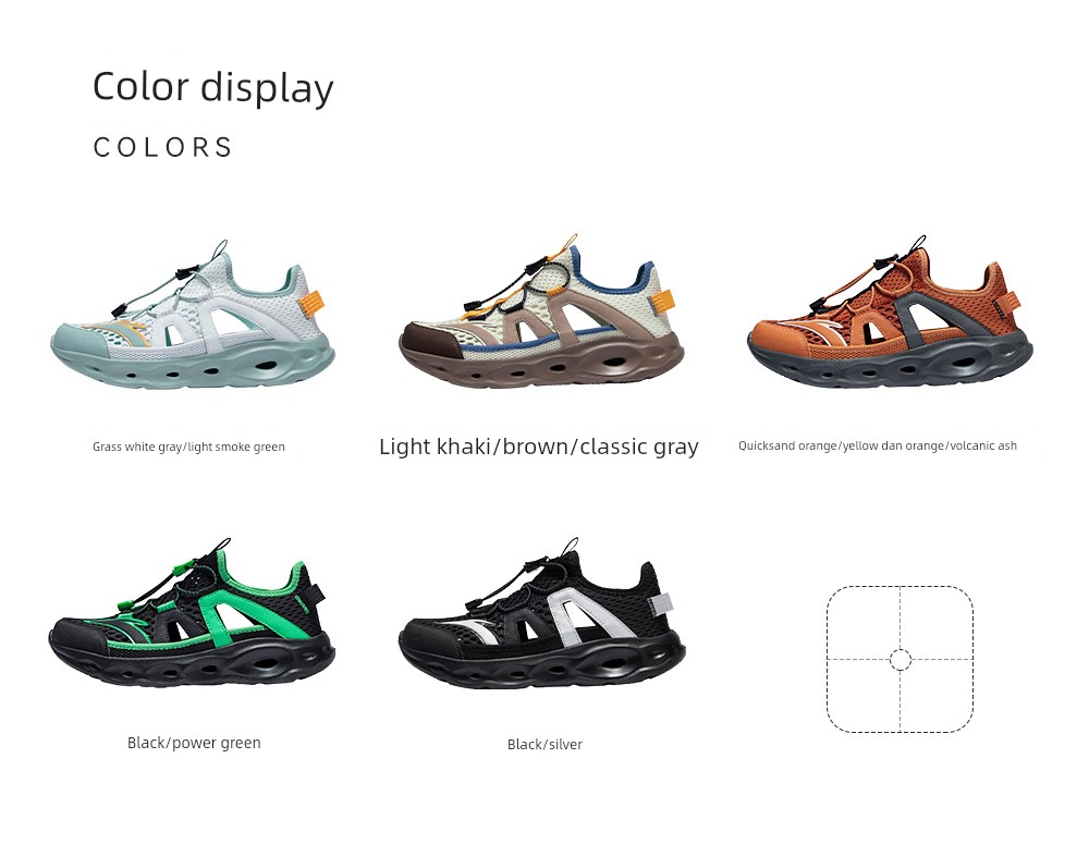 Anta Kidsren's Summer Sandals, Boys' River-Tracing Shoes, Beach Shoes, 2026 Summer New Style, Water-Resistant Outdoor Retro Sports Sandals — 67