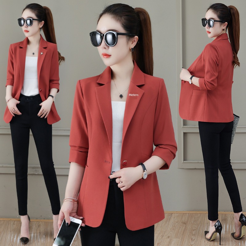 fashion Chiffon Blazer Show thin Age reduction jacket loose coat