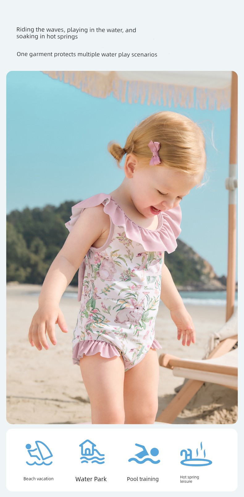 Manxi Children's Clothing Kids' One-Piece Swimsuit for Girls, Baby Beach Swimwear, Cool and Sun-Protective, Quick-Drying, Summer Swimwear for Girls — 20