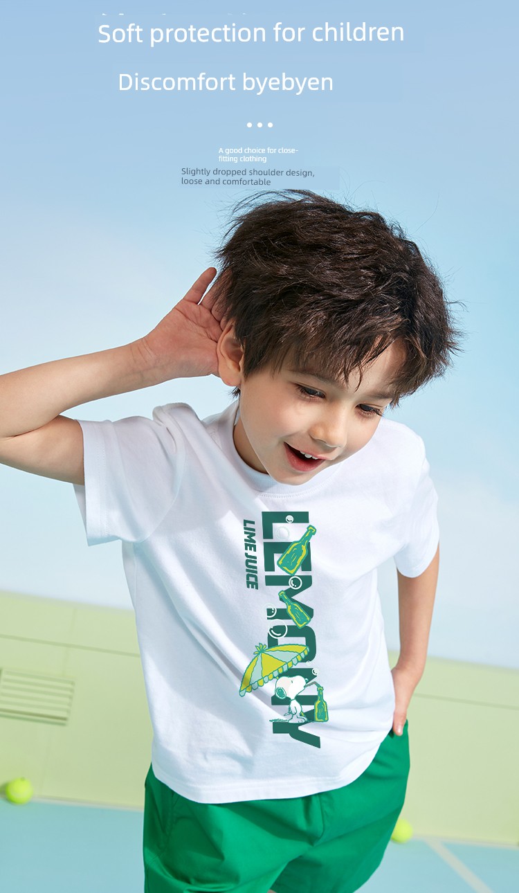 Snoopy Boys' Outfit Summer 2026 New Boys' Ice Silk Anti-Mosquito Pants Summer Short-Sleeve T-Shirt Children's Sportswear — 11