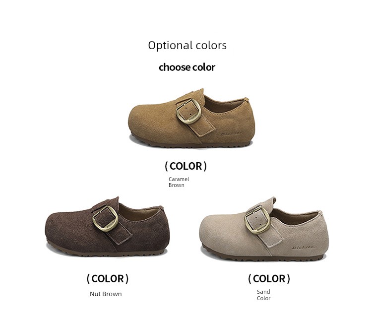 Dickies Parent-Child Birkenstock Shoes, New Autumn Suede Slip-On Soft-Soled Casual Shoes for Children and Older Kids — 7