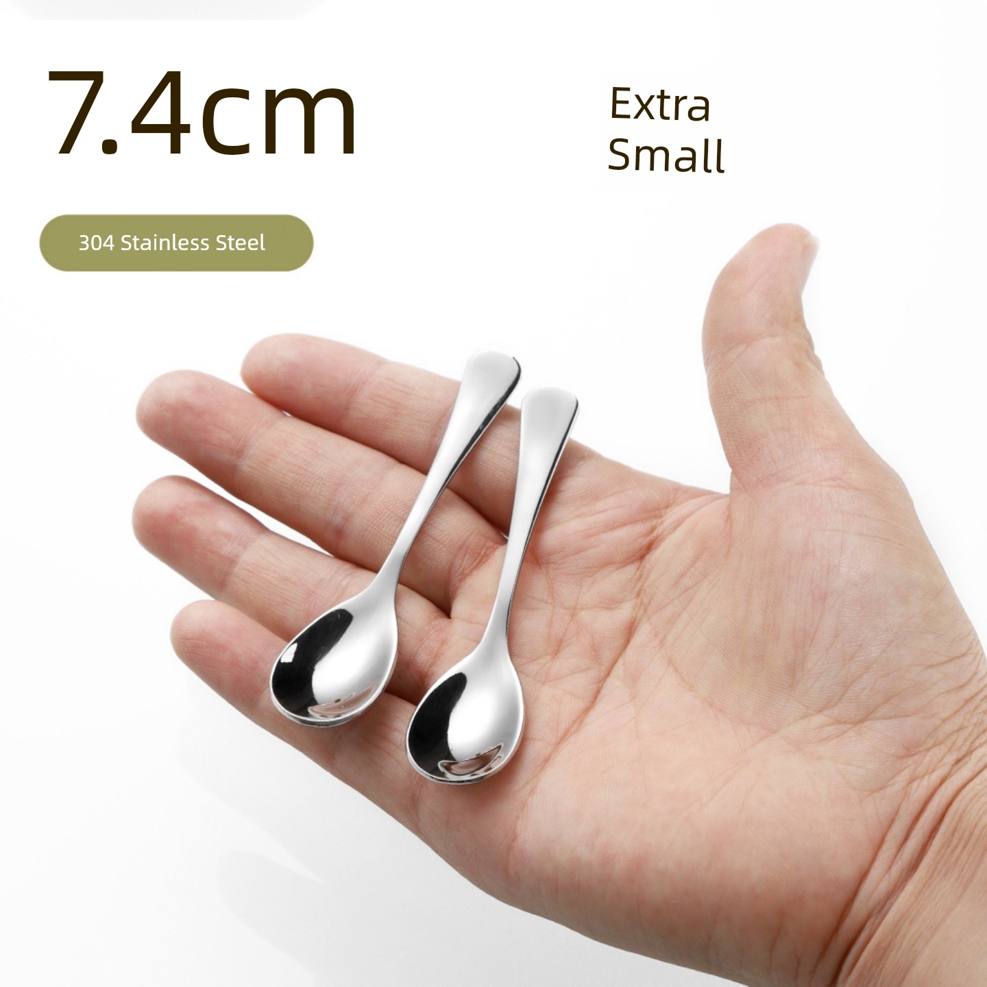 304 Stainless Steel Extra Small Spoon for Home Use, Creative Mini Salt Spoon, 7cm Kitchen Seasoning Spoon