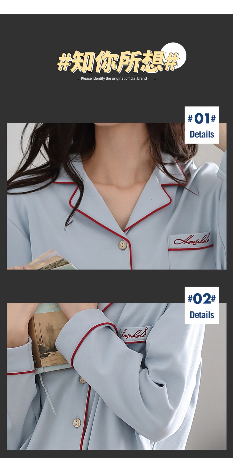 summer female Spring and Autumn Long sleeve man Cotton lovers pajamas