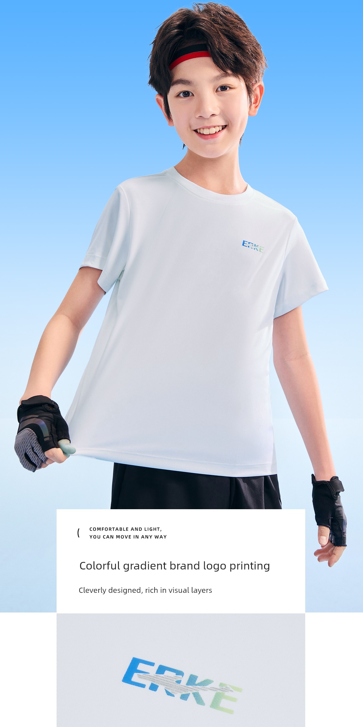 Hongxing Erke Quick Drying Clothes Sports Breathable Half Sleeve Children's Clothing — 14