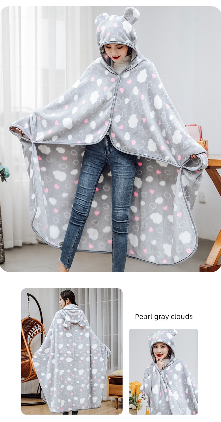 Spring and summer Cover leg Coral velvet Air conditioning blanket Cap Cape