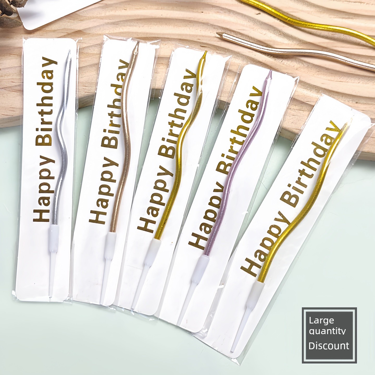 Curved Birthday Candles for Cakes, Silver-Colored, Individually Wrapped, Creative Baking Decorations for Children's Parties