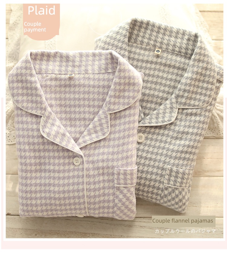 Sleep island female Sanding flannelette easy Big size lovers pajamas