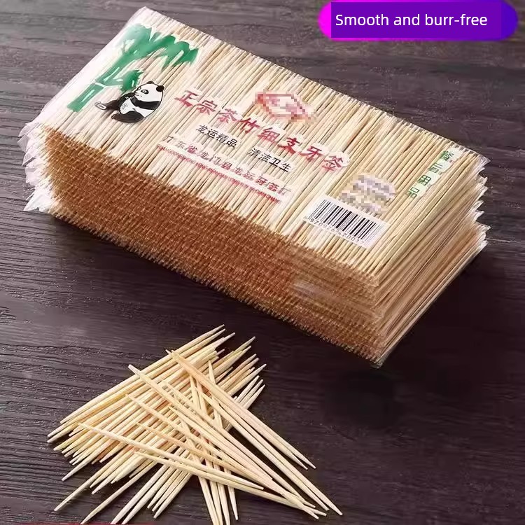 Disposable Double-Headed Bamboo Toothpicks, Portable for Home Use, Individually Packaged, Safe, Burr-Free, Smooth and Hair-Free