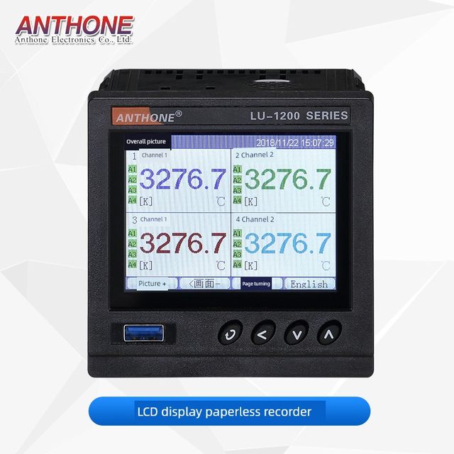 ANTHONE Paperless Recorder Industrial Grade Temperature 16 24 32 Multi-channel Distributed Paperless Recorder