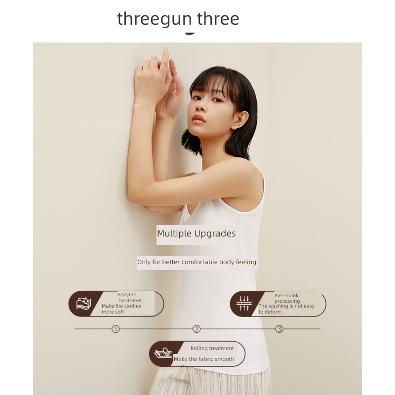 Three shots Elastic cotton Frivolous ventilation ma'am Inner lap vest