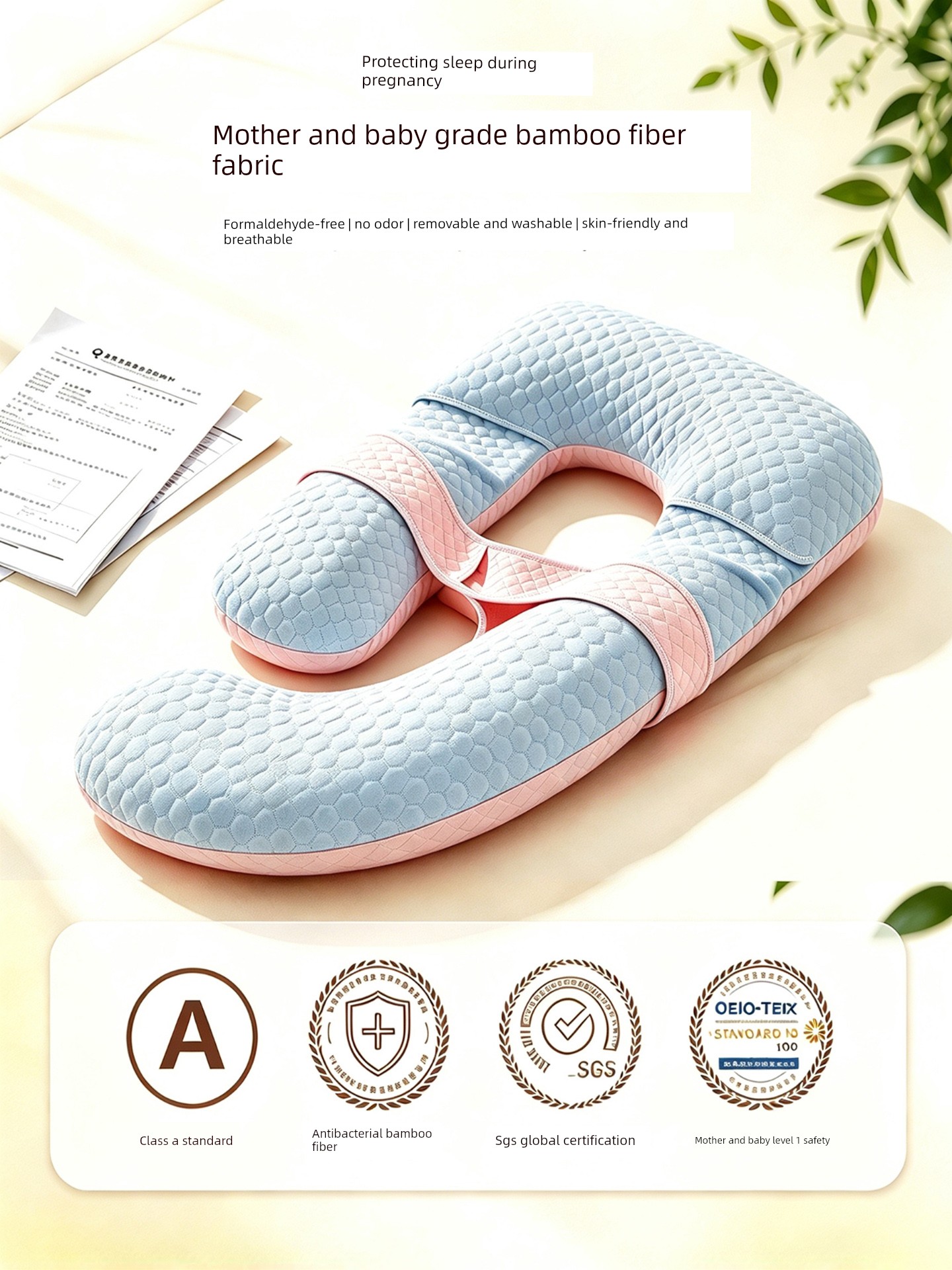 Pregnancy Pillow for Waist Support, Side Sleeping, Belly Support, Side-Lying Pillow, Pregnancy-Specific Sleeping Pillow, Special Pillow for Late Pregnancy — 3