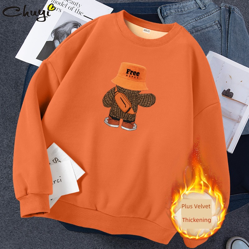 Fake two Women's money thickening Autumn and winter loose coat Sweater