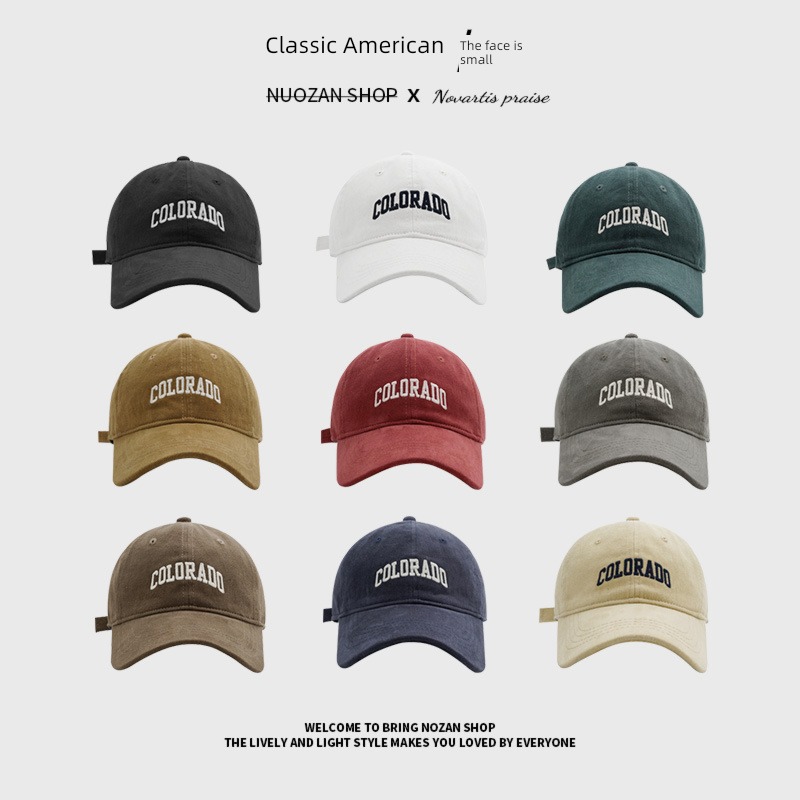 Coffee Deep roof Big head circumference Baseball cap female Autumn and winter Versatile Embroidery Show a small face wide Curved eaves Duck tongue Hat male New trend
