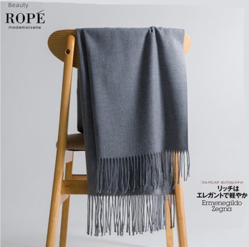 female Autumn and winter wool Light blue Light blue Versatile scarf