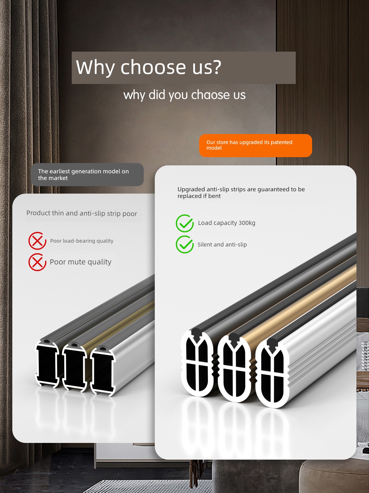 Thickened Wardrobe Hanging Rod, Wardrobe Internal Cabinet Hanging Rod, Horizontal Rod Fixing Accessories, Gray Clothes Rack