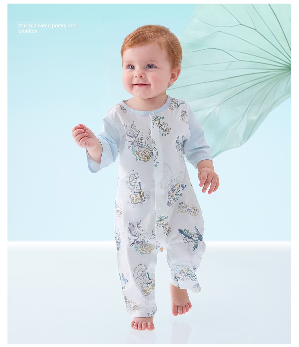 Beitais [Little Cool Skin] Baby Clothes Summer Thin Style Baby Romper Three-Quarter Sleeve Pajamas Pure Cotton Air Conditioning Suit — 29