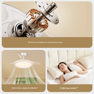 Minimalist Modern Living Room Bedroom Led Invisible Ceiling Fan Lights