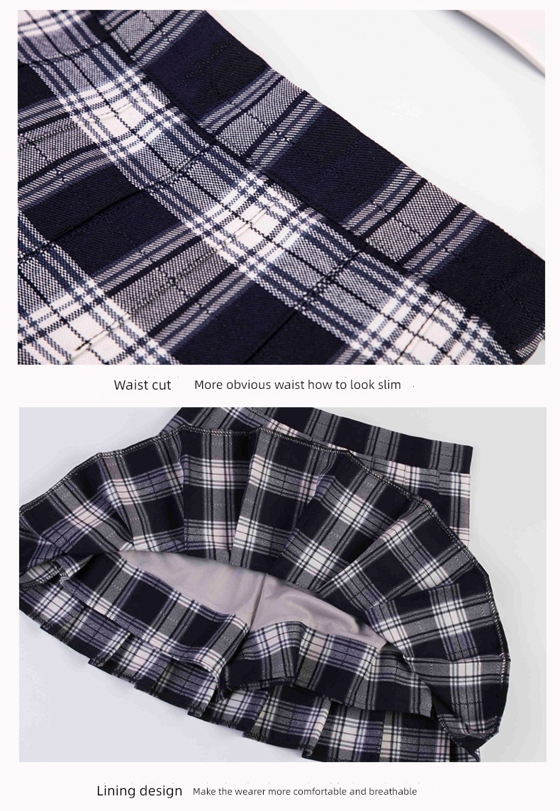 gules lattice female Autumn and winter Korean style have cash less than that is registered in the accounts Pleated skirt