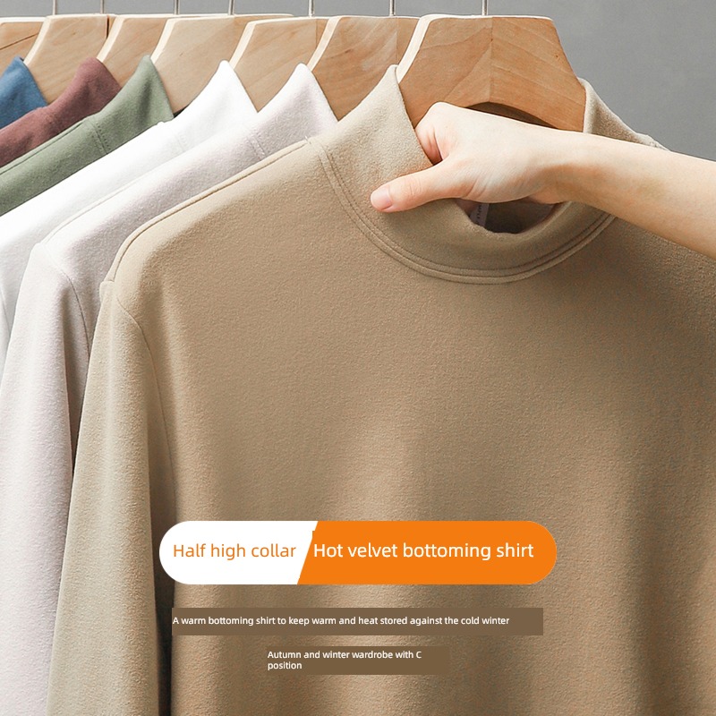 two-sided Derong man Long sleeve Inner lap stand collar Undershirt
