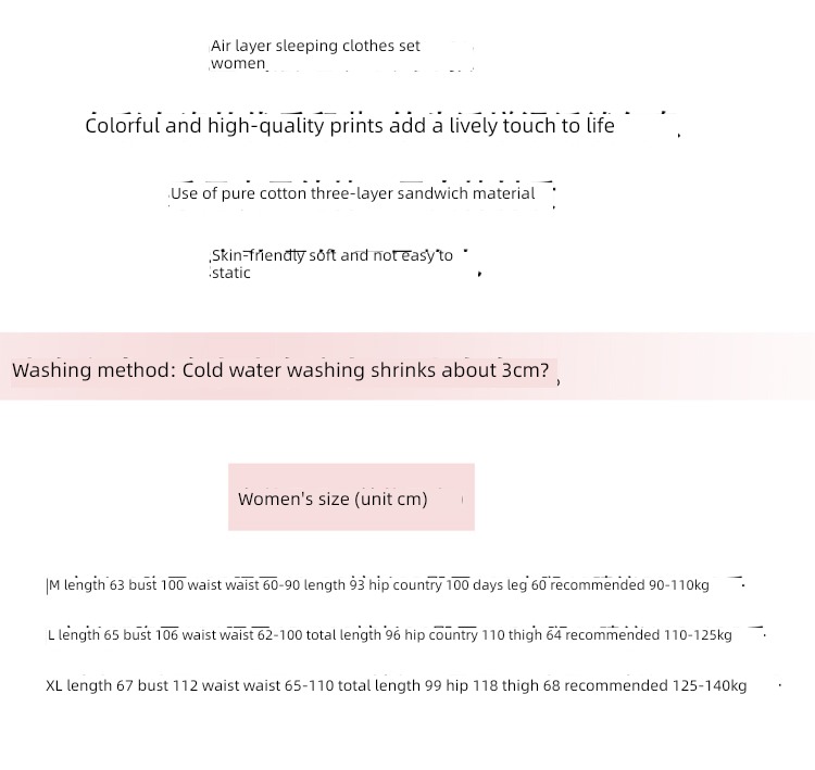 Winter money ma'am thickening three layers keep warm Cotton clip pajamas