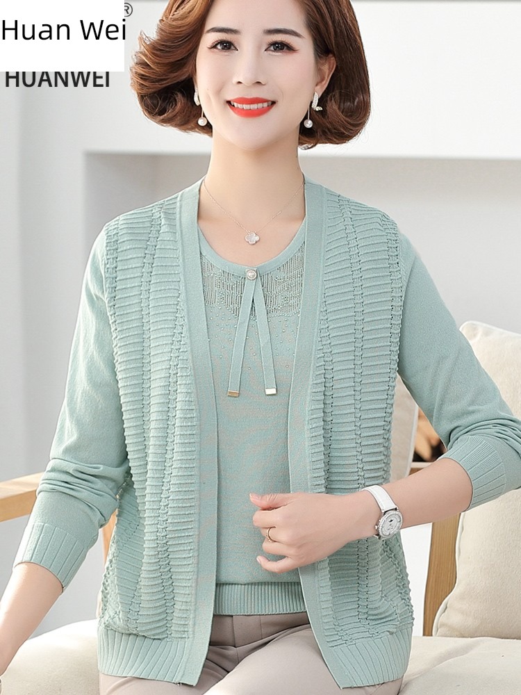 Short sleeve Sweater T-shirt Foreign style Middle aged and elderly Women's wear