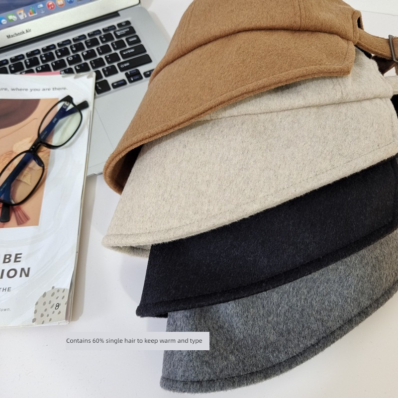 winter fit Short hair fashion round face Cashmere female Hat