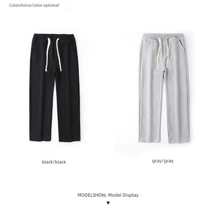 spring and autumn black Sagging sensation Mopping Korean version trend Straight pants