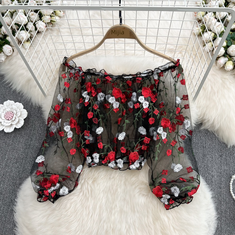 strapless  Gauze Foreign style Close your waist have cash less than that is registered in the accounts jacket Embroidery