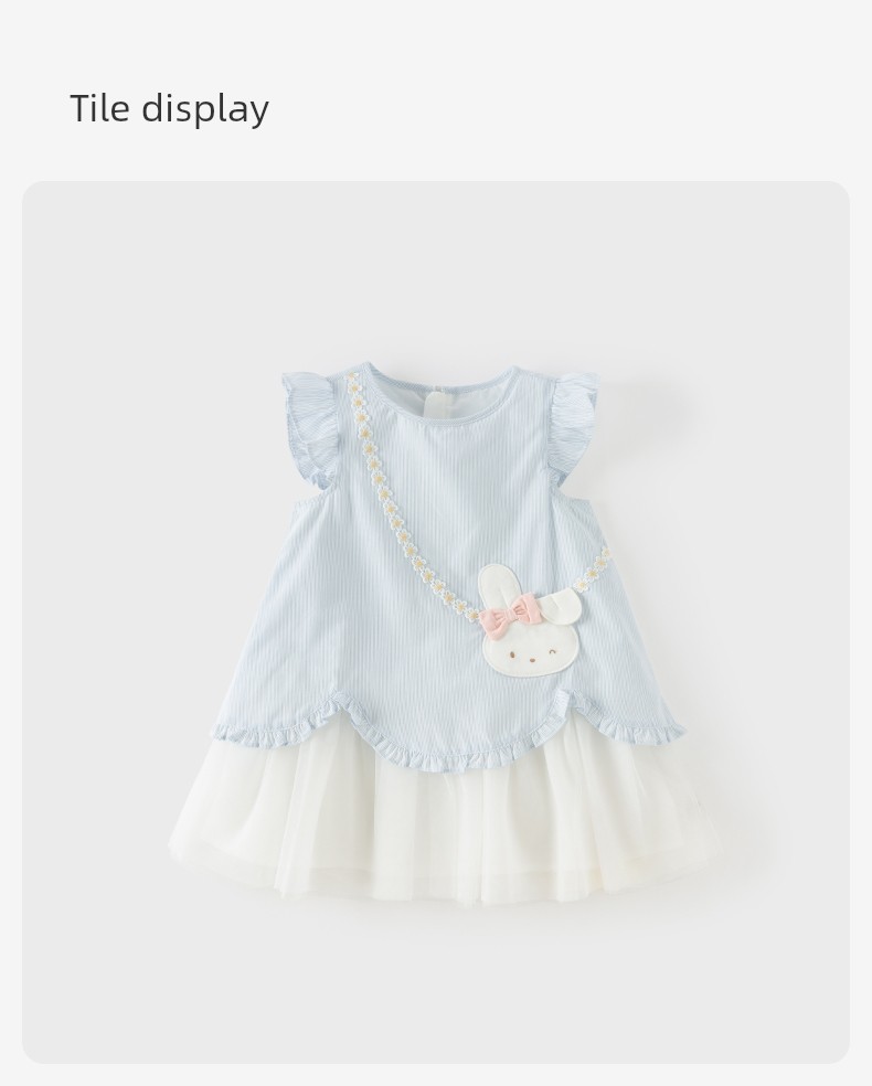 David Bella Girls' Summer Dress New Style Lyocell Cool Gauze Skirt Blue Princess Dress Baby Girl Dress — 20