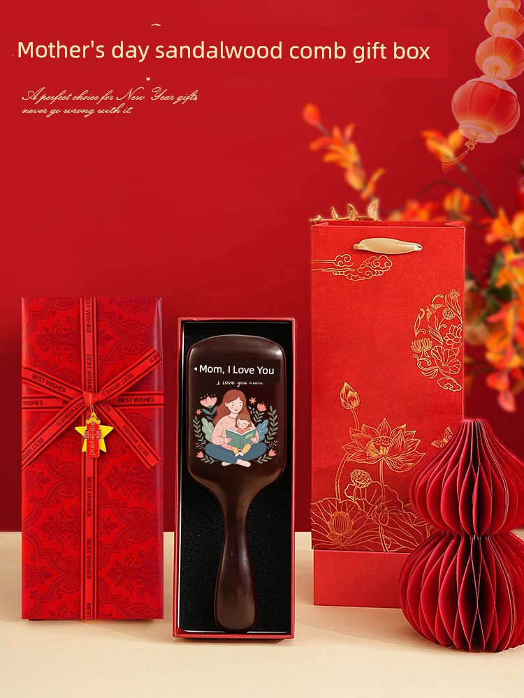 2026 New Mother's Day Gift for Mom, Mother-In-Law, Elders Aged 50-60, Practical Health Care Sandalwood Air Cushion Comb Gift Box