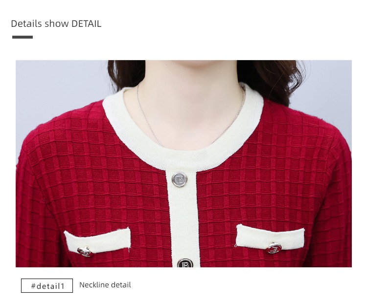 Little fragrance ma'am Autumn and winter Show thin sweater Fake two