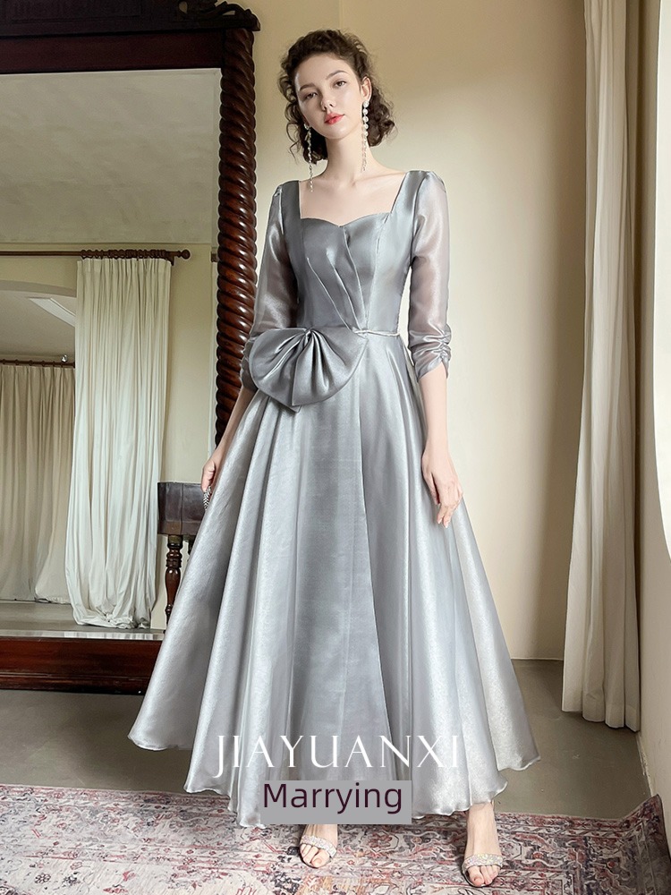grey Bridesmaid Dresses winter have more cash than can be accounted for 2022 new pattern temperament Advanced sense Show thin Xianqi Sisterhood Evening dress female