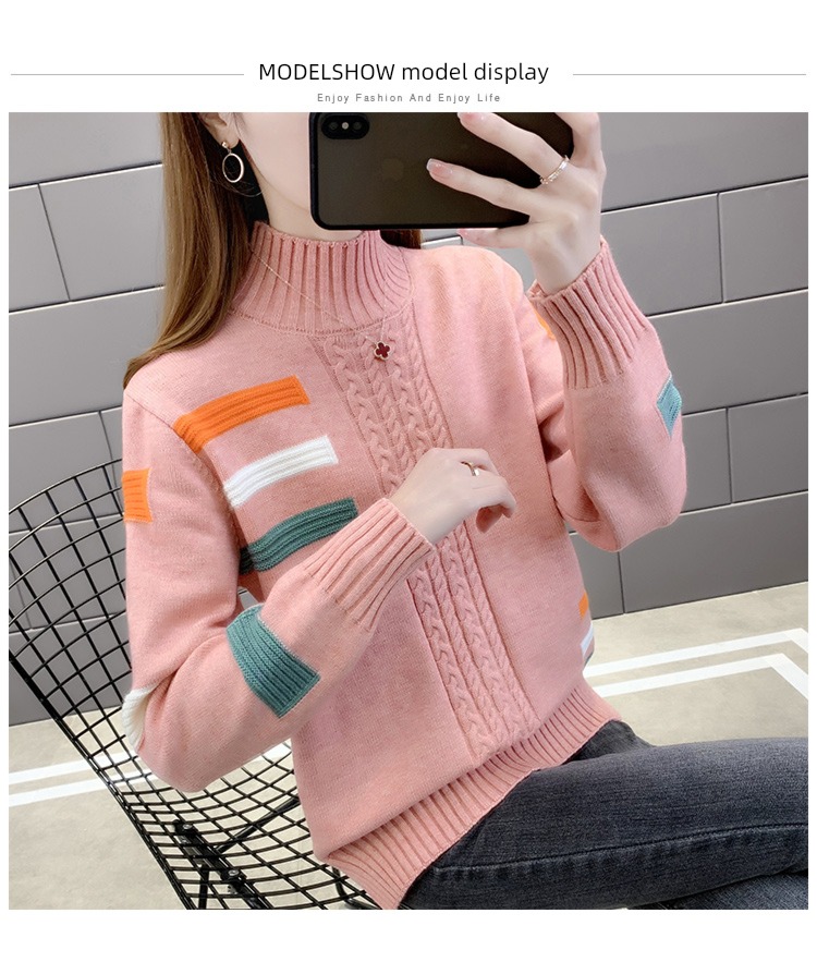Plush thickening Half high collar sweater Hot money Undershirt