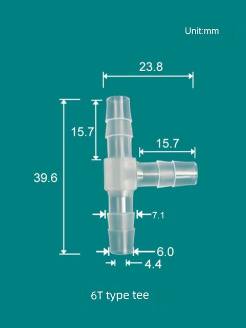 1.5-7.9 Integral diameter T-type 3 tee-way plastic pagoda joint connector science teaching experimental equipment consumables