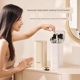 Automatic lifting makeup brush storage cylinder pressing dustproof high-quality desktop cosmetic storage box eyebrow brush bucket