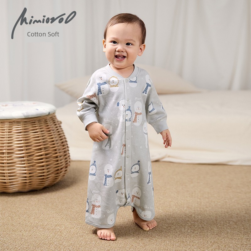 Baby Pajamas, Baby Nightgown, Autumn One-Piece Clothing, Pure Cotton, Thin Long-Sleeved Autumn and Winter Sleeping Bag for Young Children, Boys — 7
