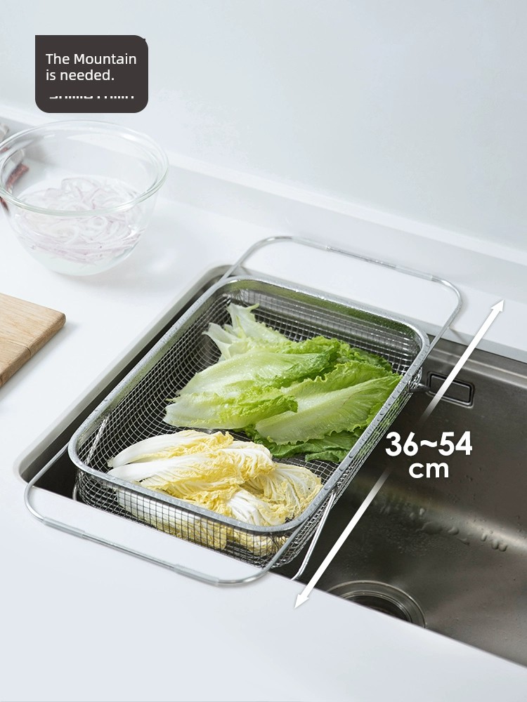 日式風格304不鏽鋼洗碗架可伸縮廚房水槽瀝水籃碗碟收納瀝水架 (8.3折)