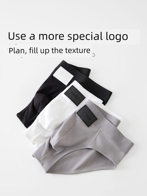 2 pieces of rough men's underwear for triangle sexy pure cotton men's briefs mid-waist breathable sports shorts