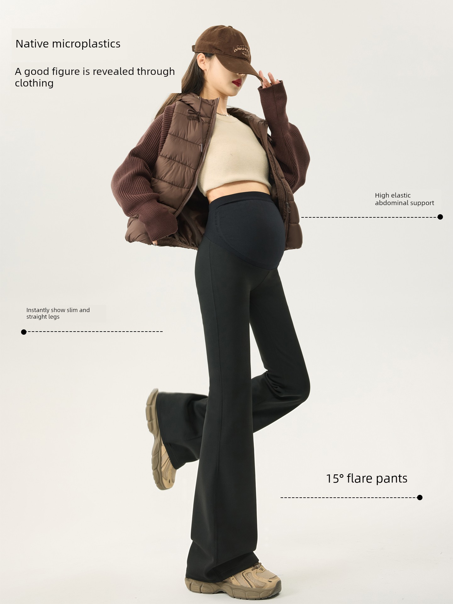Maternity Pants for Outdoor Wear, Spring and Autumn Style, Slightly Flared, Suitable for Pregnant Women, Do Not Squeeze the Belly, Do Not Slip Down, for — 3