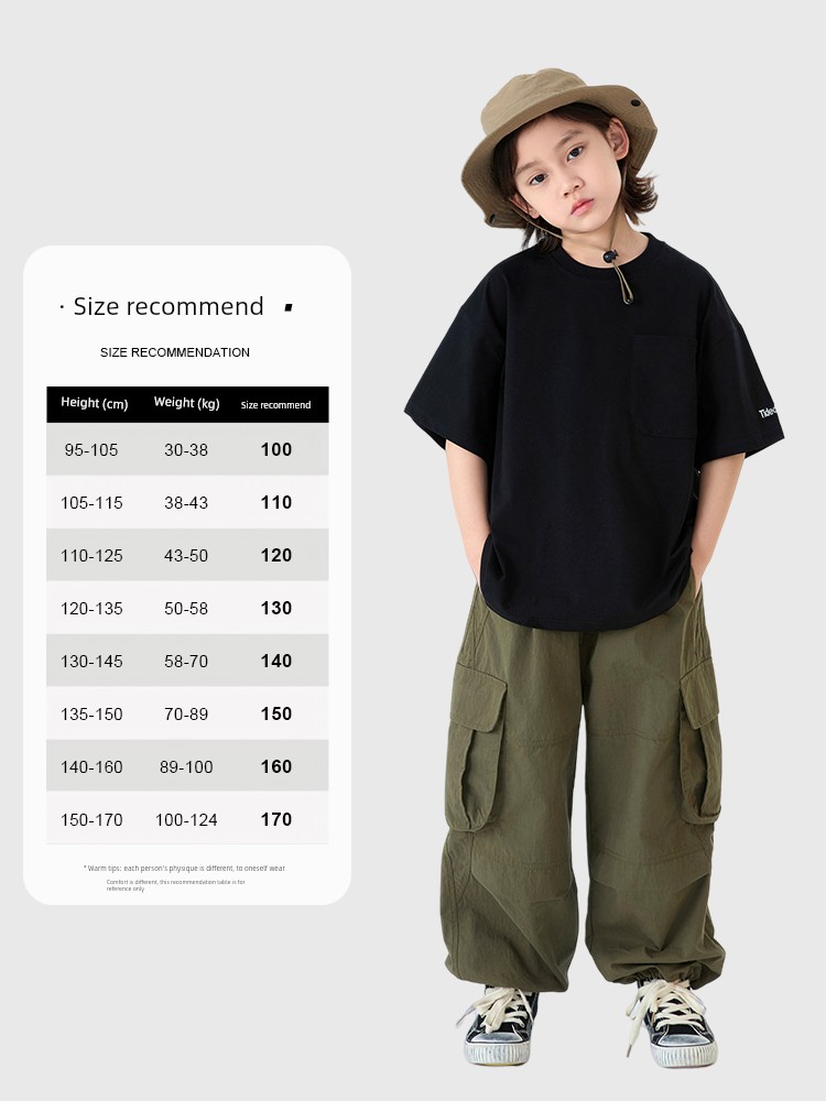 Dingdingjia Children's Clothing Boys' Short-Sleeved T-Shirt 2026 New Style Children's Casual Solid Color Loose Breathable Top for Boys Handsome 6 — 6