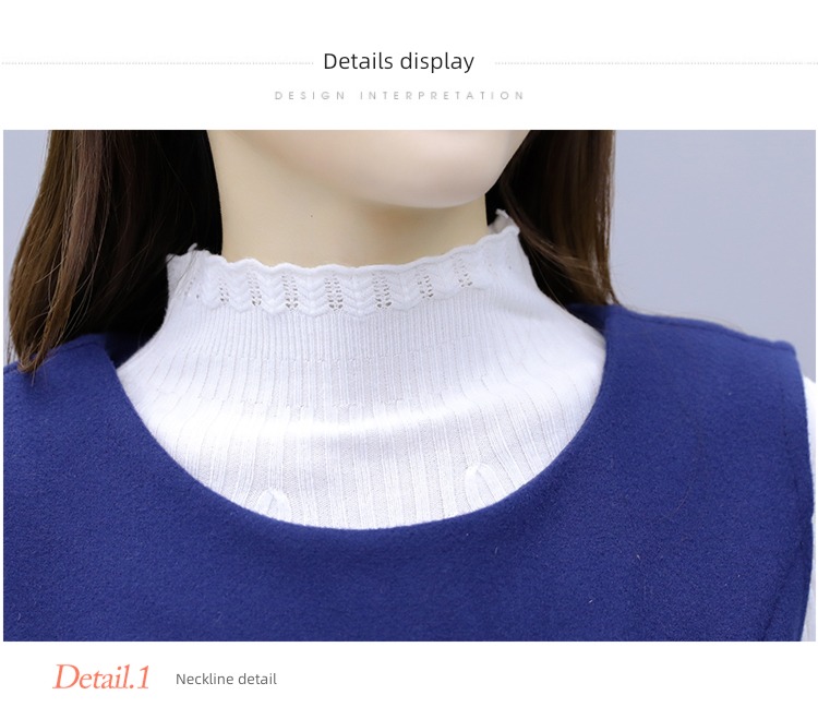 French Wool Undershirt Long sleeve Two piece suit straps