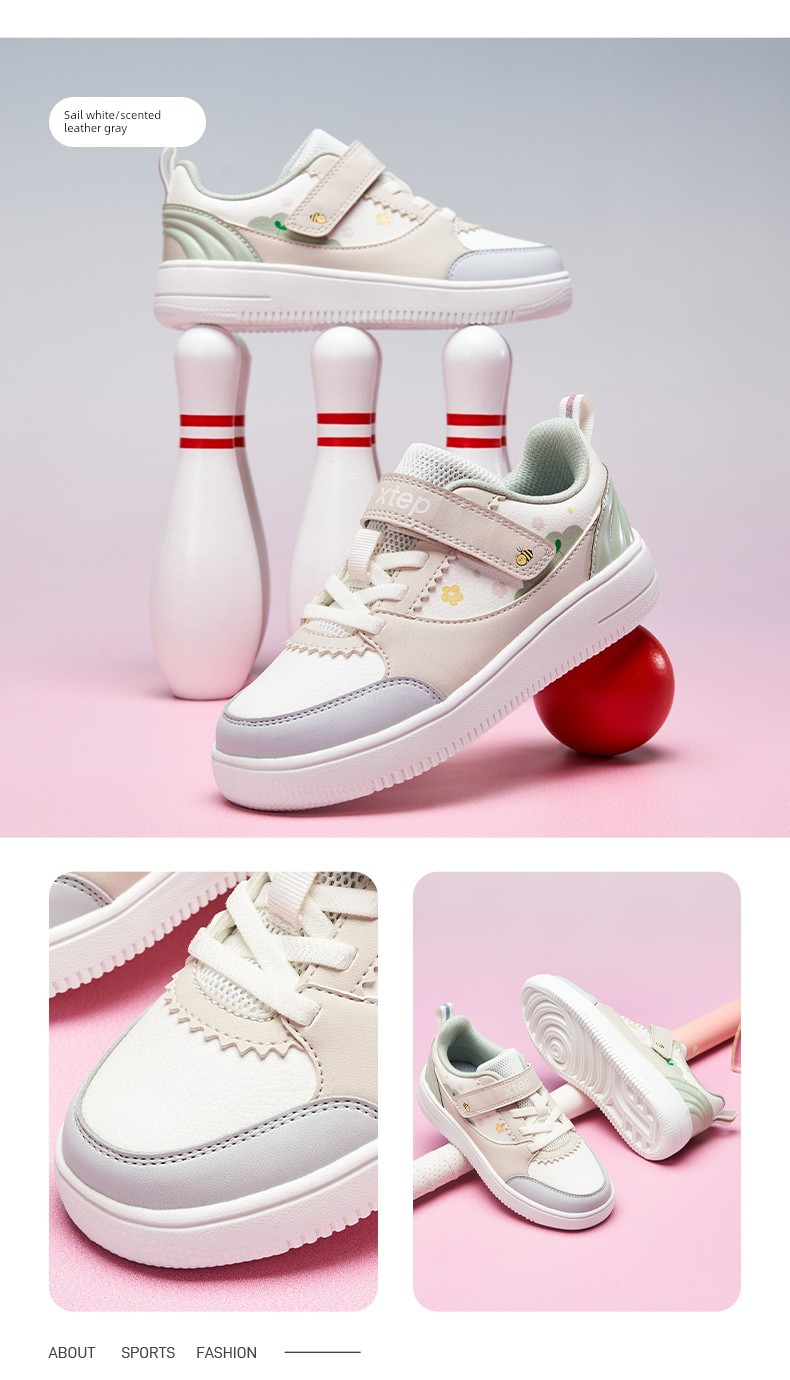Xtep Children's Girls' Sneakers, Autumn Casual Shoes for Girls, Kindergarten Shoes, Sports Shoes, Non-Slip Soft-Soled Baby Shoes — 11